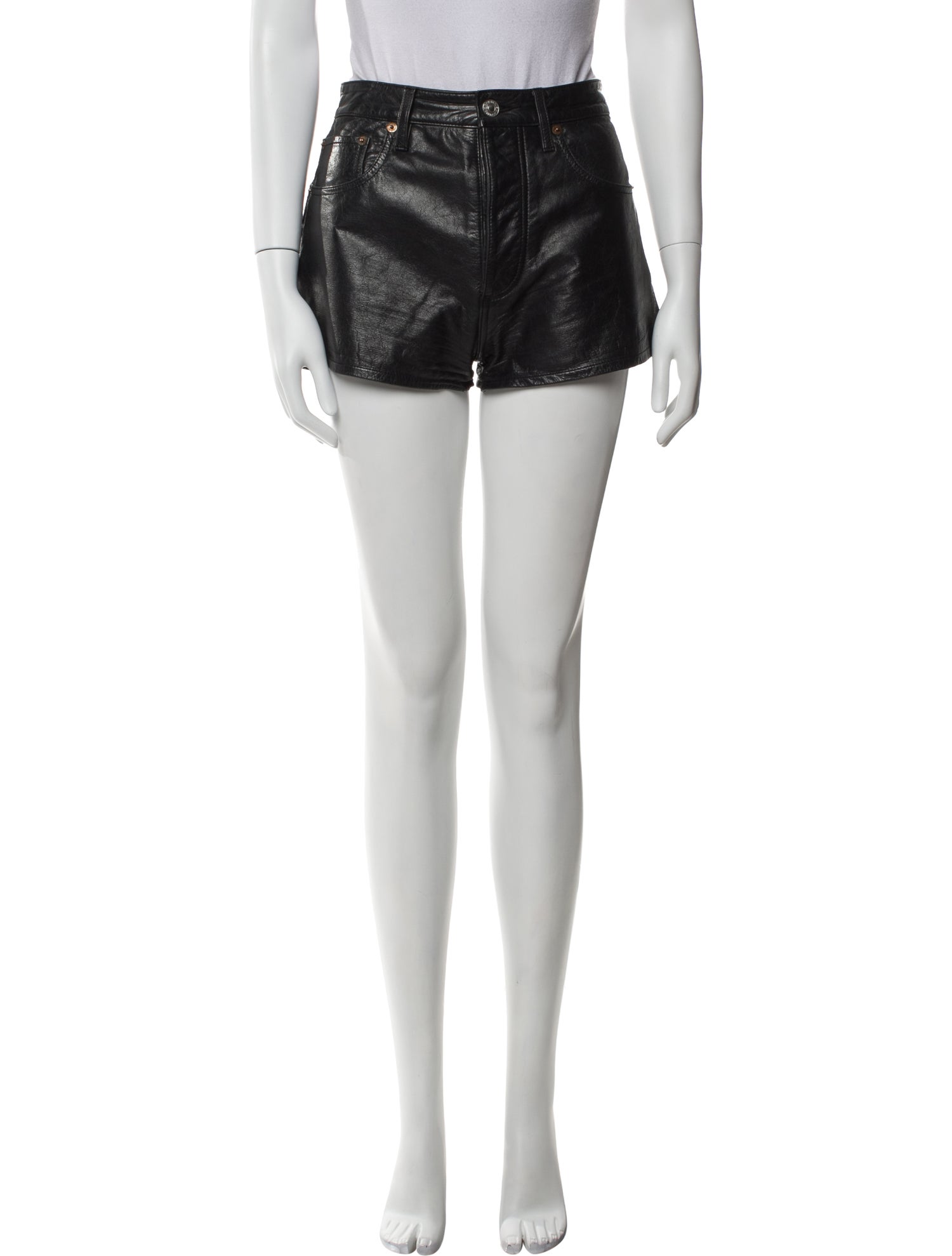 RE/DONE Leather Mini Shorts