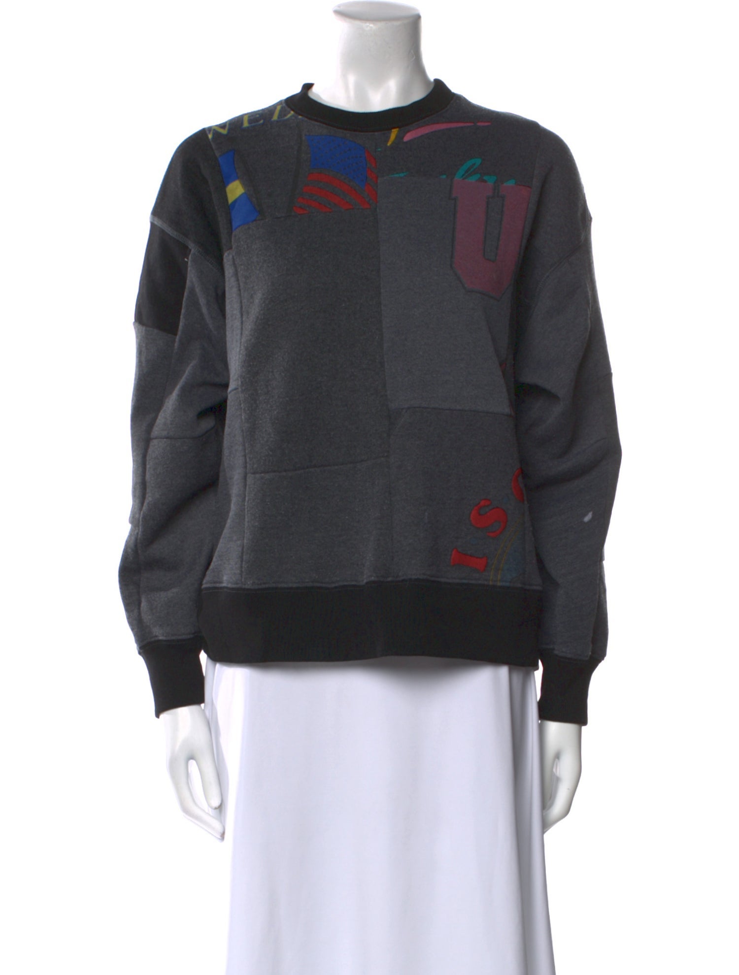 RE/DONE Graphic Print Crew Neck Sweatshirt