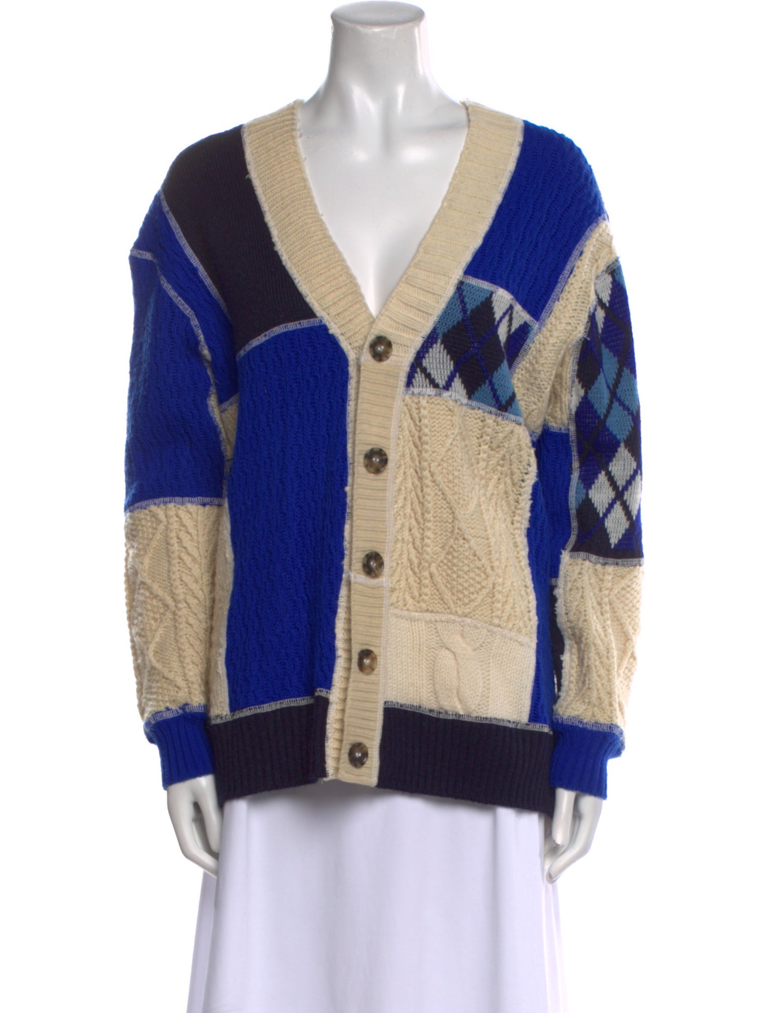 RE/DONE Printed V-Neck Sweater