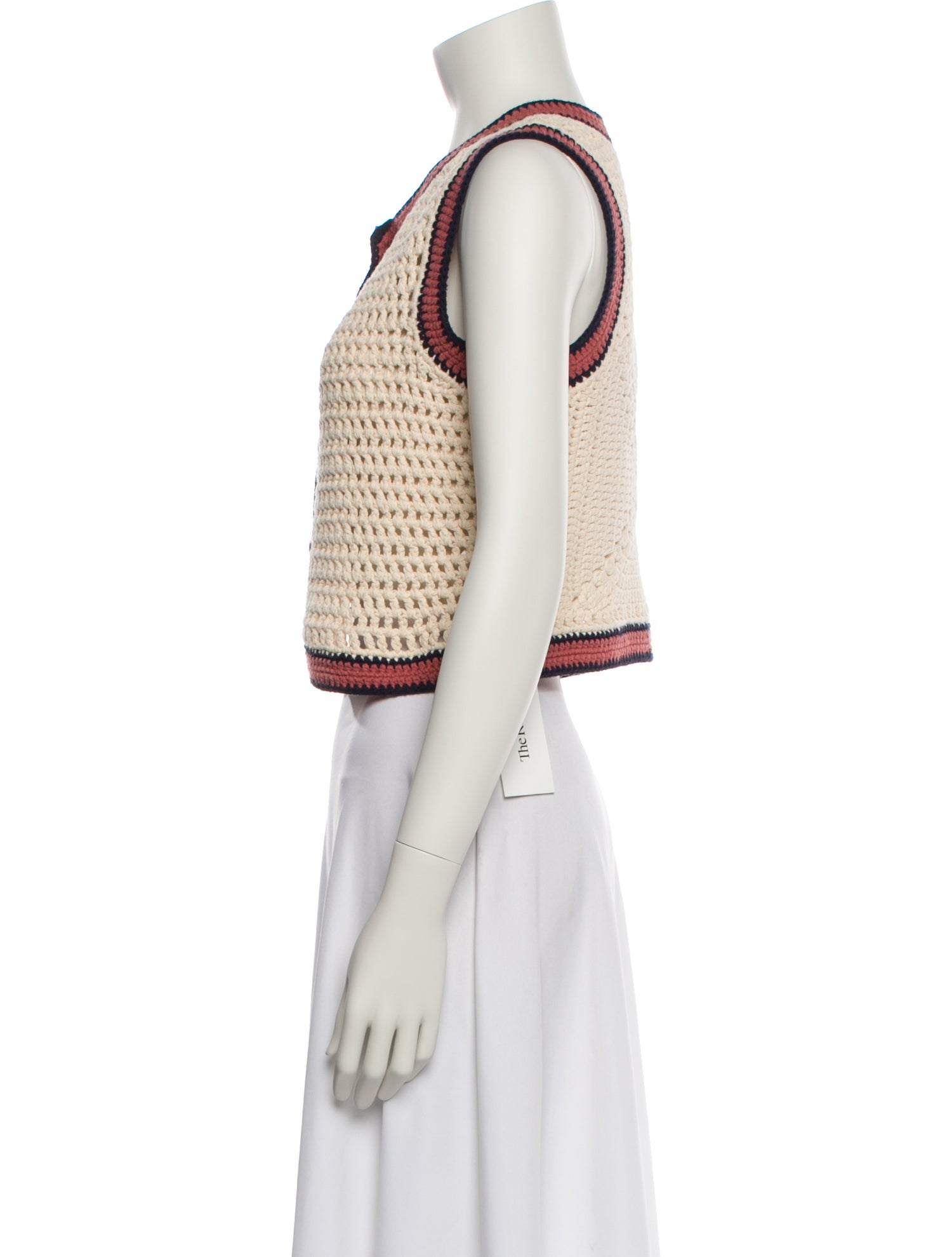 RE/DONE Crochet Colorblock Pattern Sweater