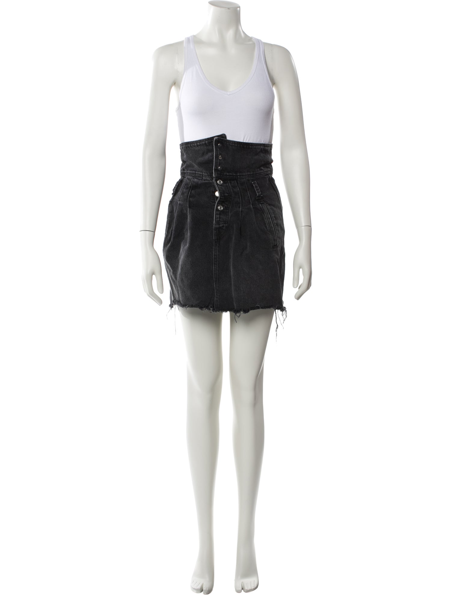 RE/DONE Raw-Edge Trim Mini Skirt