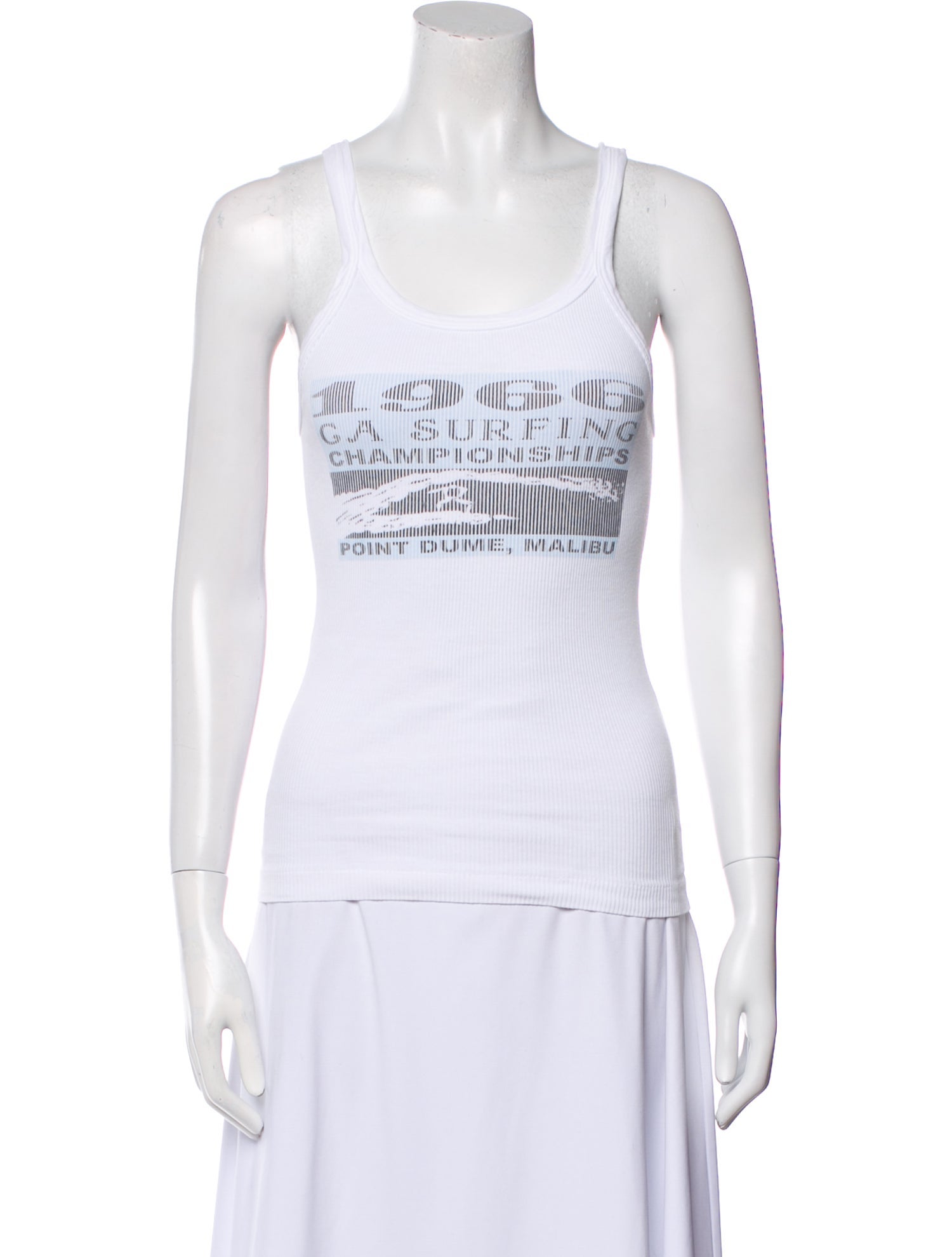 RE/DONE Graphic Print Scoop Neck Top