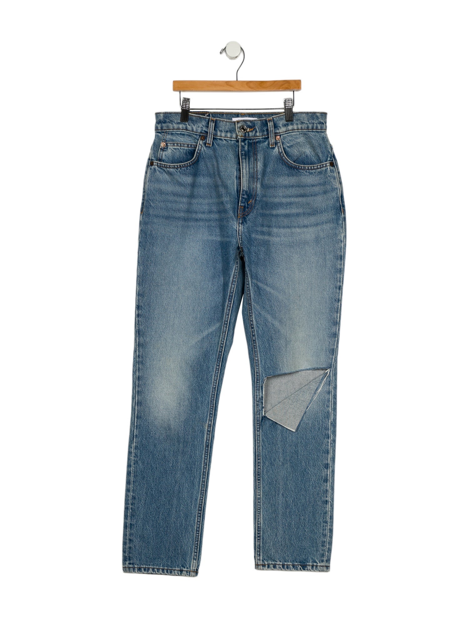 RE/DONE High-Rise Straight Leg Jeans