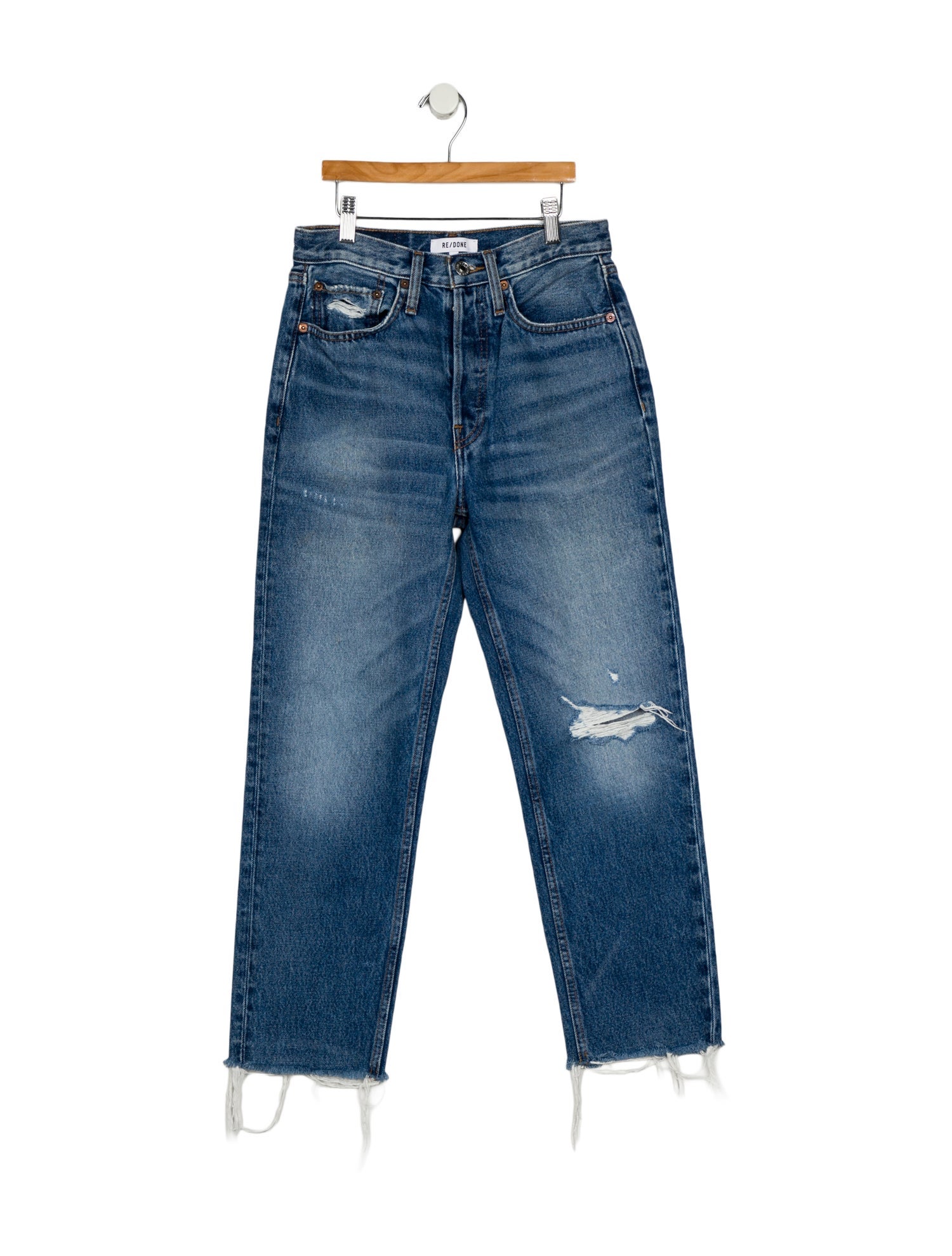 RE/DONE High-Rise Straight Leg Jeans
