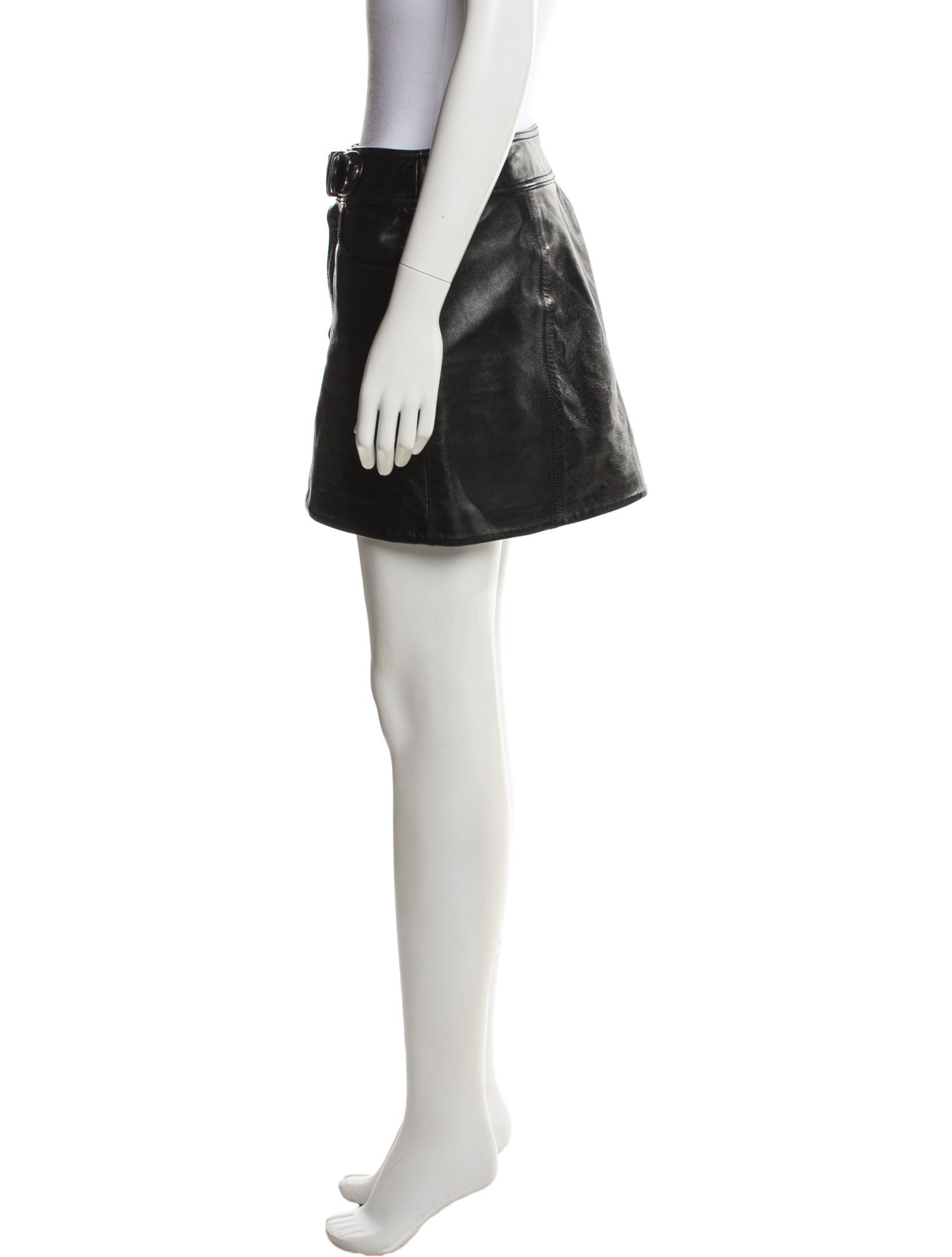 RE/DONE Lamb Leather Mini Skirt
