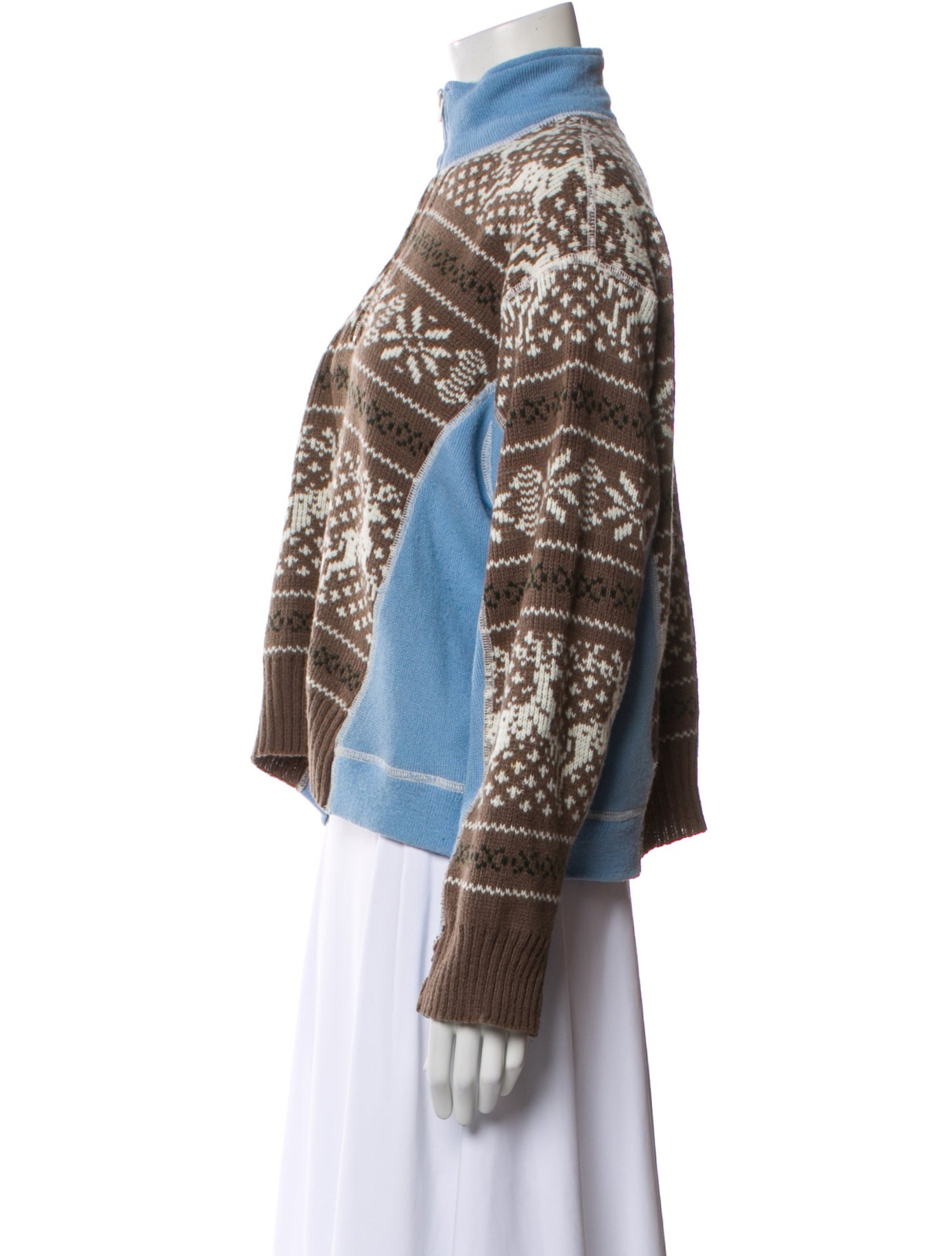 RE/DONE Printed Mock Neck Sweater