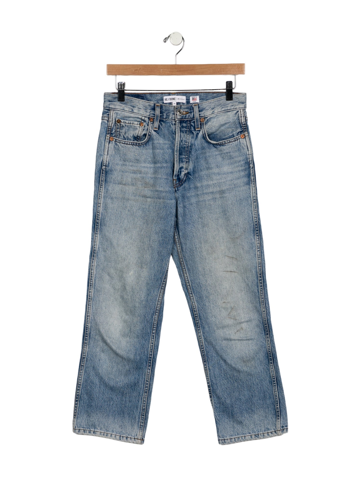 RE/DONE High-Rise Straight Leg Jeans