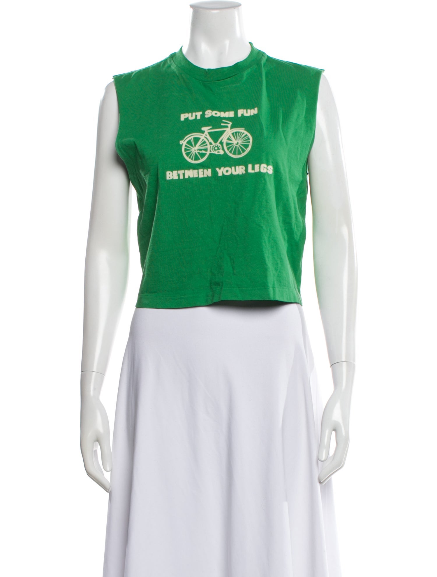 RE/DONE Graphic Print Crew Neck Crop Top