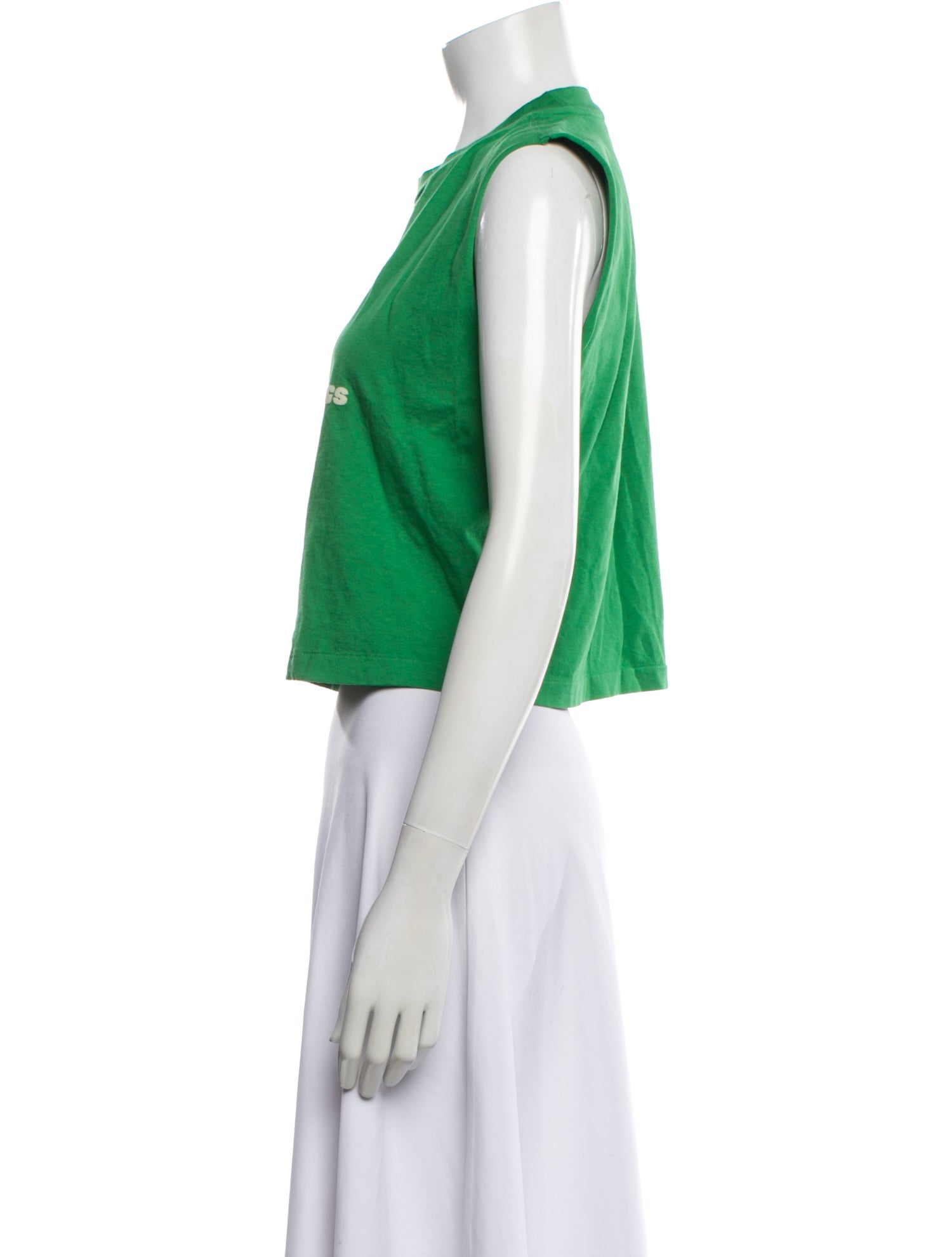 RE/DONE Graphic Print Crew Neck Crop Top