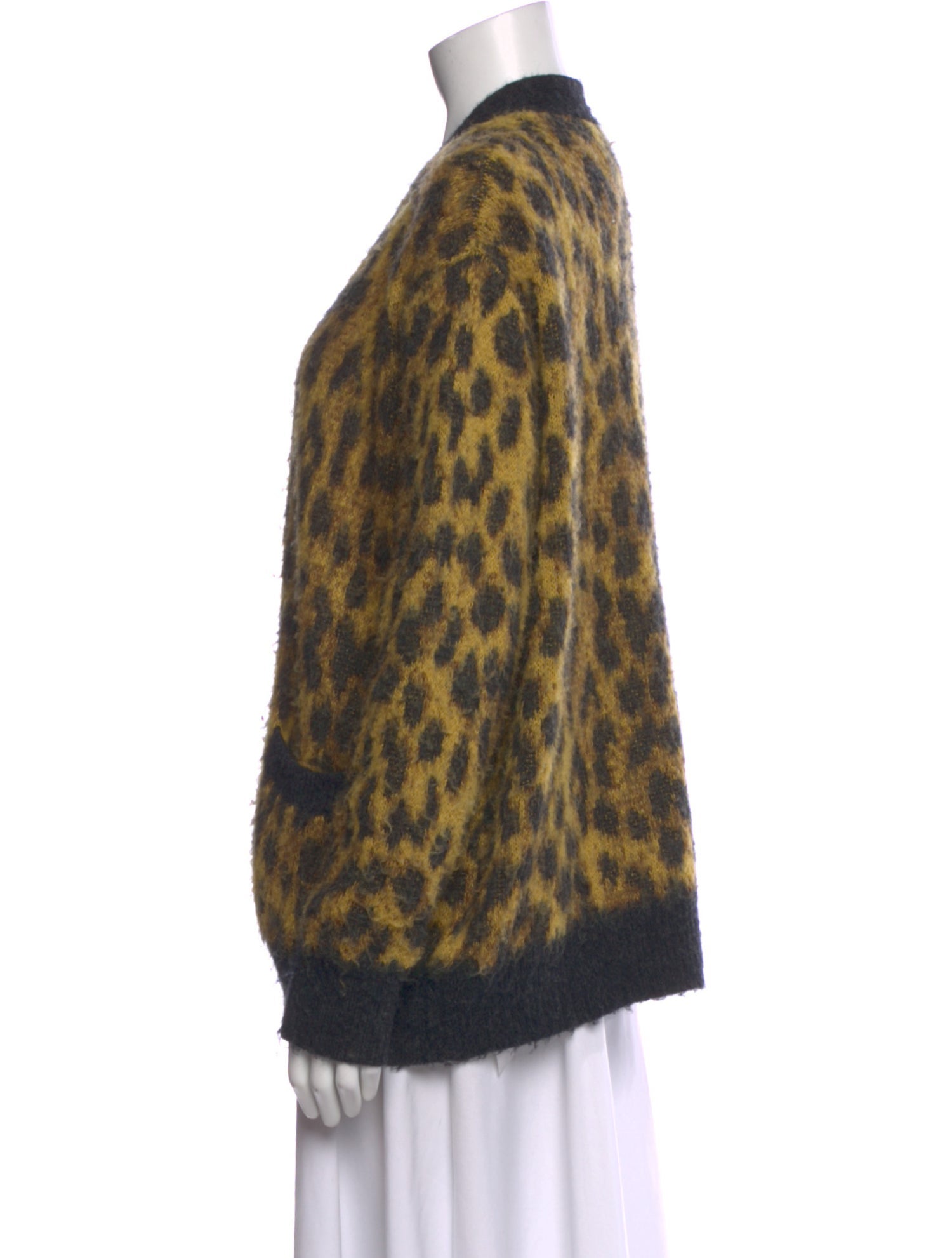 RE/DONE Animal Print V-Neck Sweater