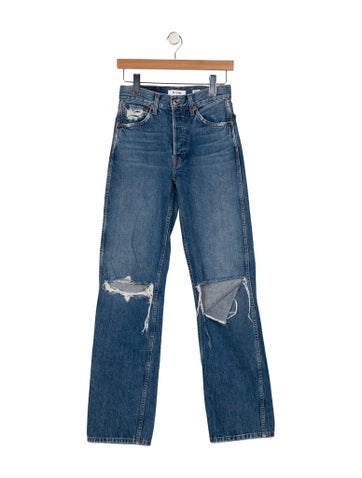 Pre-owned Re/done Straight Leg Pants In Blue