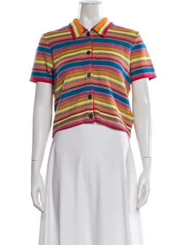 Pre-owned Re/done Linen Striped Sweater In Blue