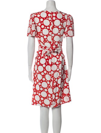 Rebecca de Ravenel Polka Dot Print Knee-Length Dress