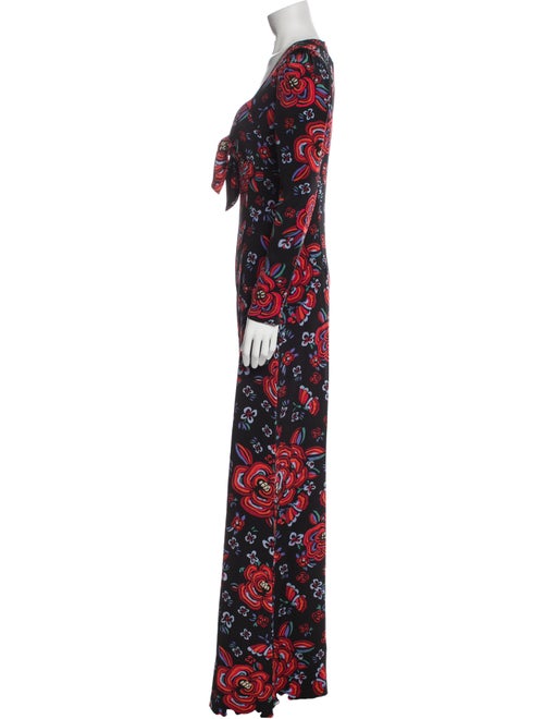 Rebecca de Ravenel Silk Floral Print Jumpsuit
