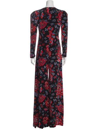 Rebecca de Ravenel Silk Floral Print Jumpsuit