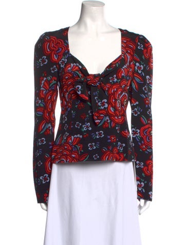 Rebecca de Ravenel Tops Silk Floral Print Blouse S