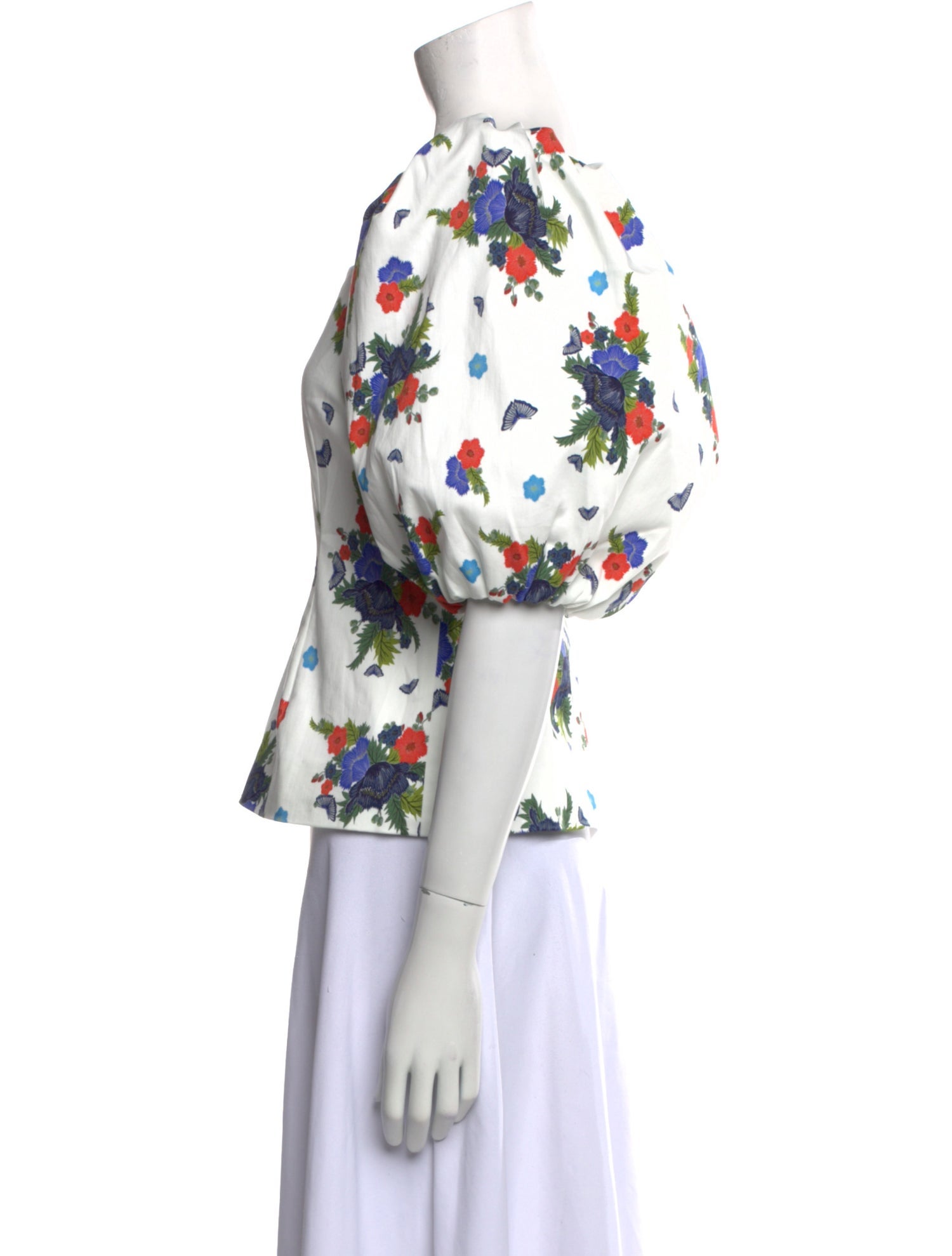 Rebecca de Ravenel Floral Print Square Neckline Blouse