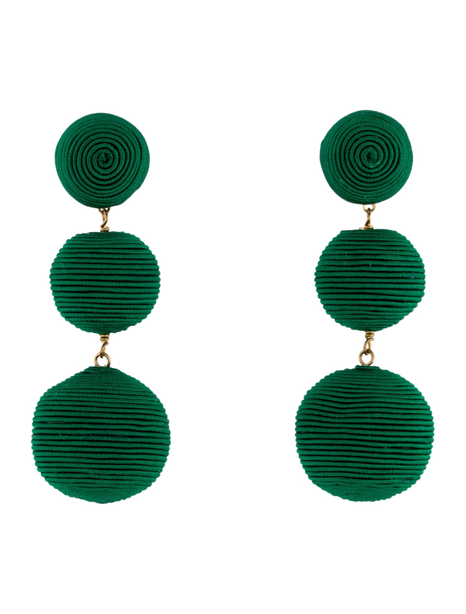 Rebecca de Ravenel Silk Cord Classic Less Bon Bon 3 Tier Drop Earrings