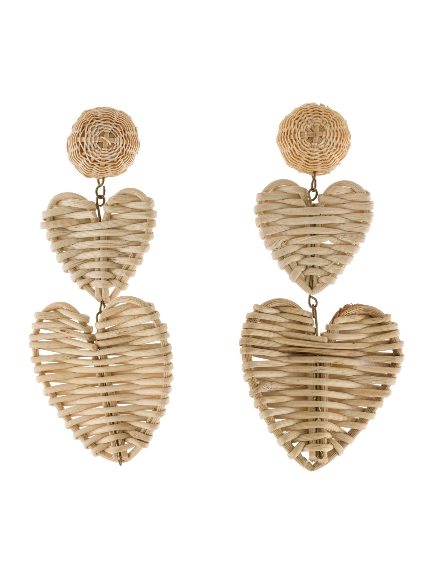 Rebecca de Ravenel Rattan Heart Drop Earrings