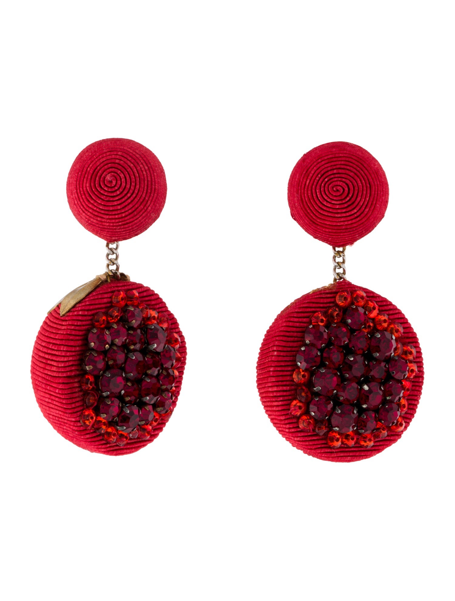 Rebecca de Ravenel Crystal & Cord Pomegranate Clip-On Earrings
