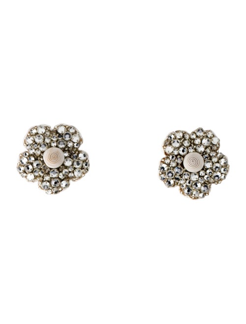Rebecca de Ravenel Crystal & Silk Cord Flower Clip-On Earrings