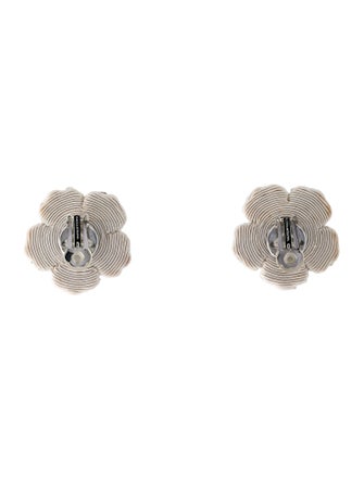 Rebecca de Ravenel Crystal & Silk Cord Flower Clip-On Earrings