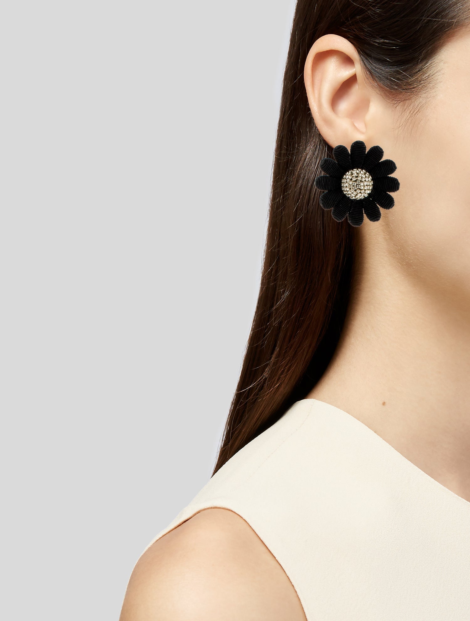 Rebecca de Ravenel Crystal Flower Stud Earrings
