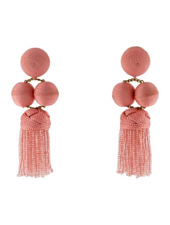 Rebecca de Ravenel Glass Bead & Cord Cha Cha Short Tassel Earrings