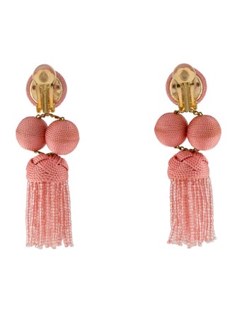 Rebecca de Ravenel Glass Bead & Cord Cha Cha Short Tassel Earrings
