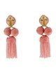 Rebecca de Ravenel Glass Bead & Cord Cha Cha Short Tassel Earrings