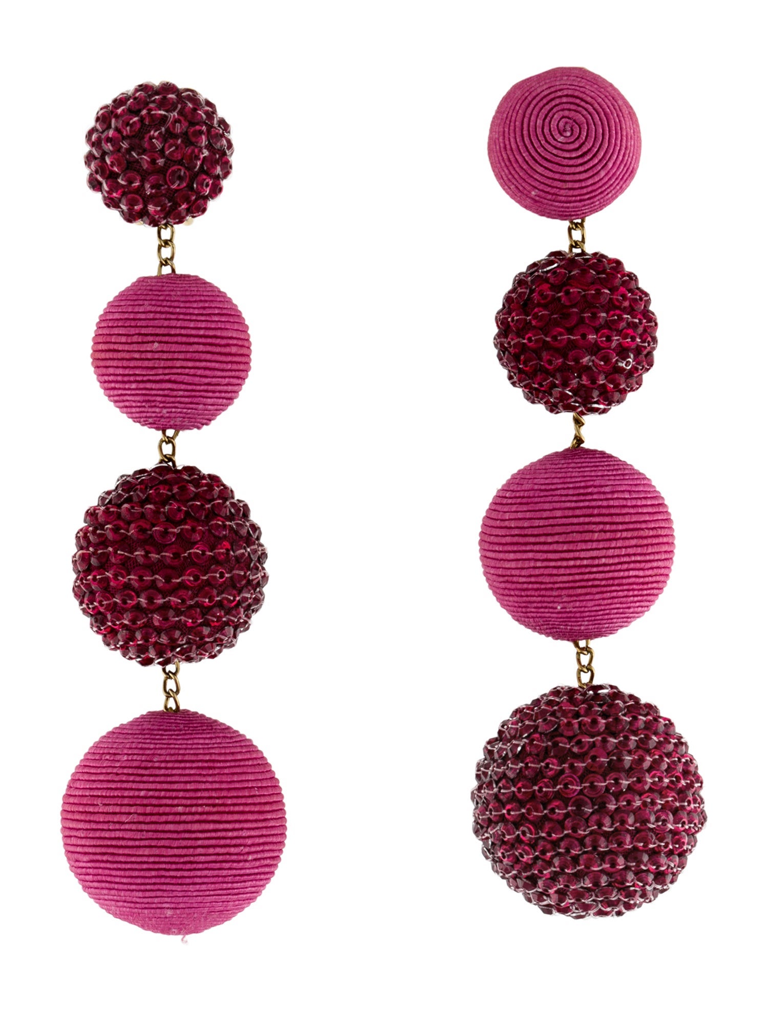 Rebecca de Ravenel Cord & Sequins Les Bonbons Clip-On Drop Earrings