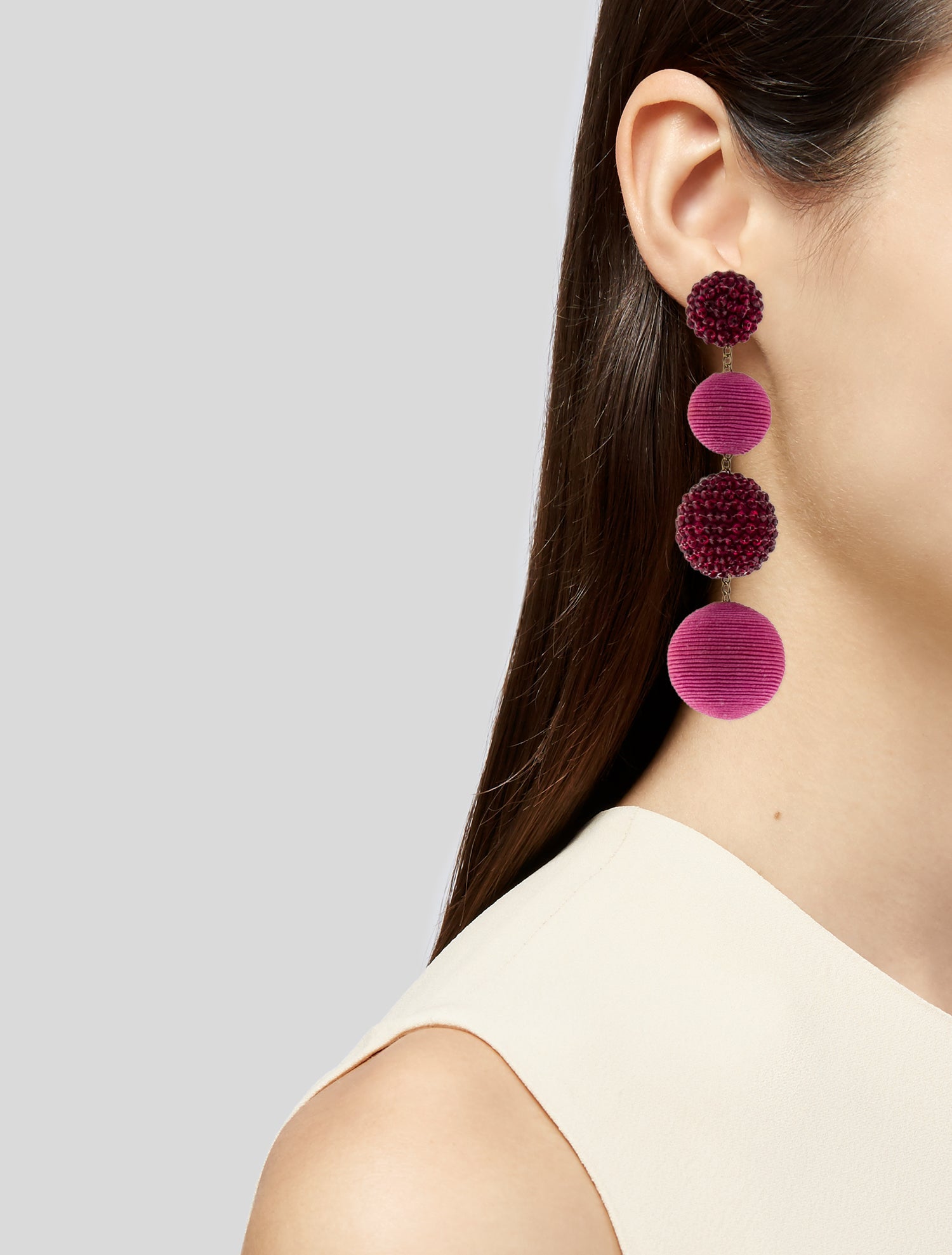 Rebecca de Ravenel Cord & Sequins Les Bonbons Clip-On Drop Earrings