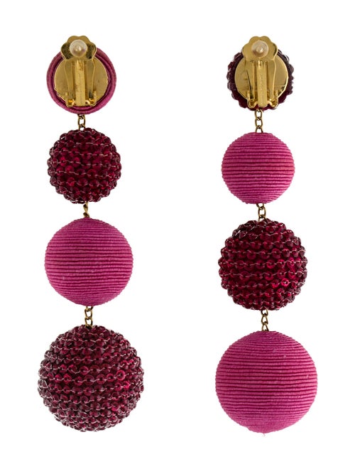 Rebecca de Ravenel Cord & Sequins Les Bonbons Clip-On Drop Earrings