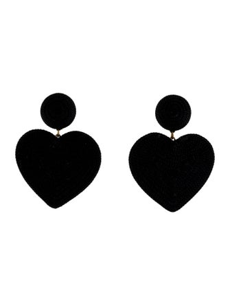 Rebecca de Ravenel Cord "Cora" Heart Clip-on Earrings