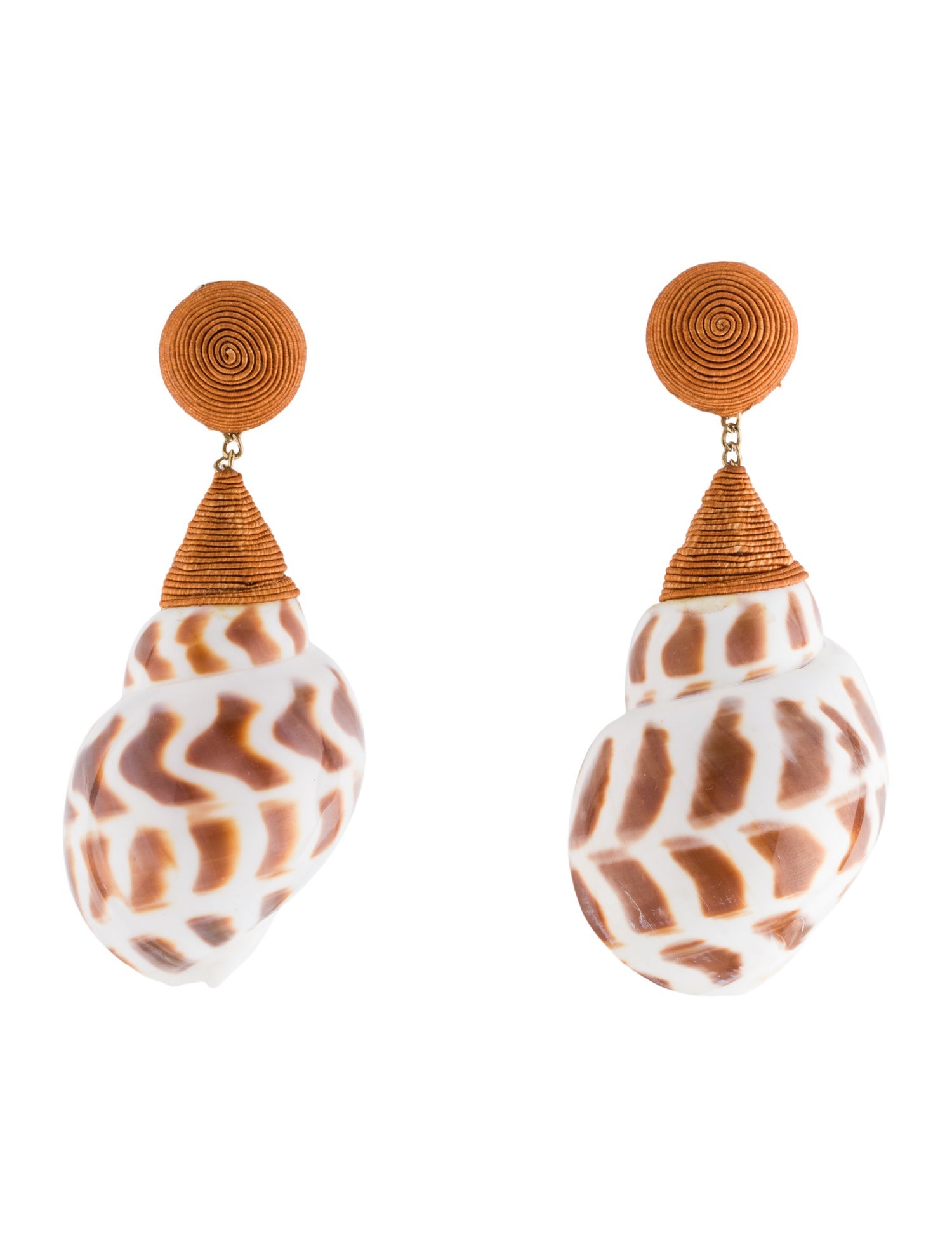Rebecca de Ravenel Silk-Cord Thread Ophelia Shell Drop Clip-On Earrings