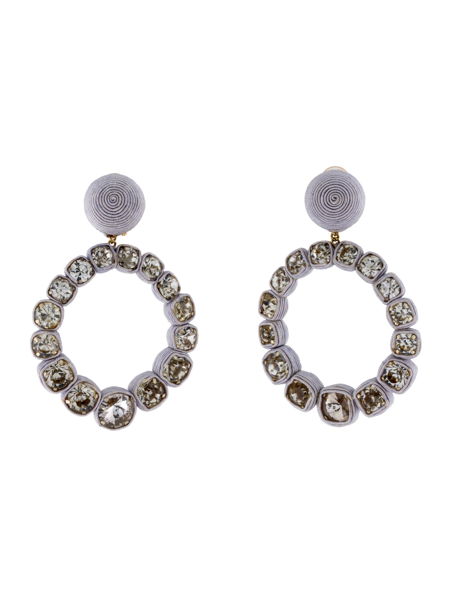 Rebecca de Ravenel Crystal & Cord Hoop Earrings