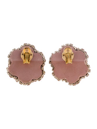 Rebecca de Ravenel Crystal Flower Clip-On Earrings