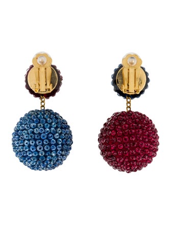 Rebecca de Ravenel Classic 2 Drop Beaded Clip-On Drop Earrings