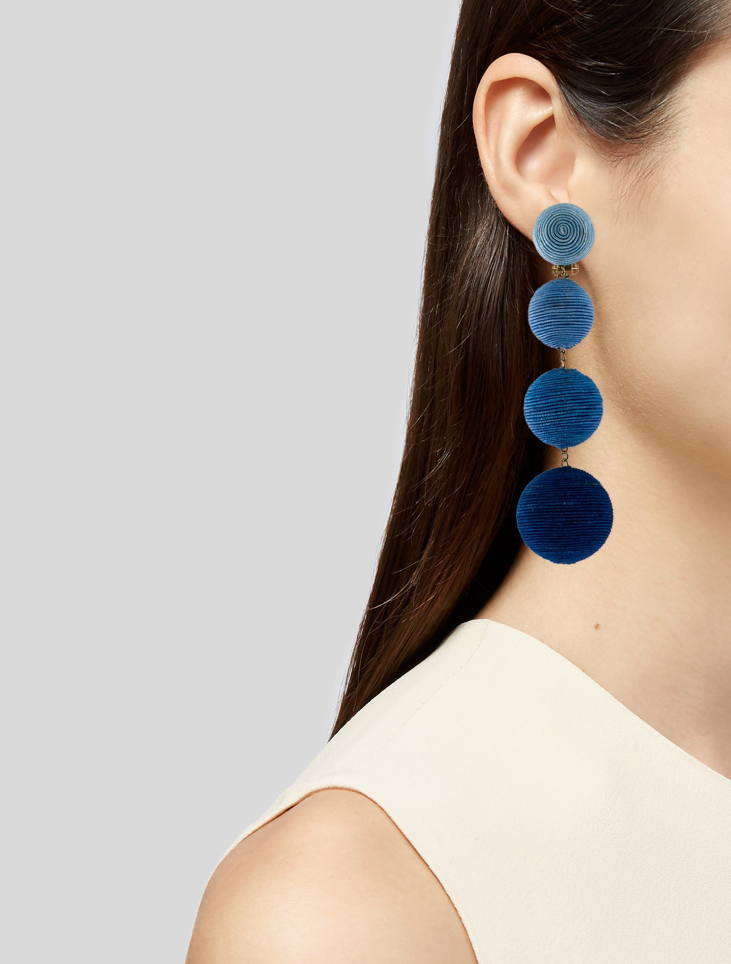 Rebecca de Ravenel Cord Classic 4 Drop Clip-On Earrings