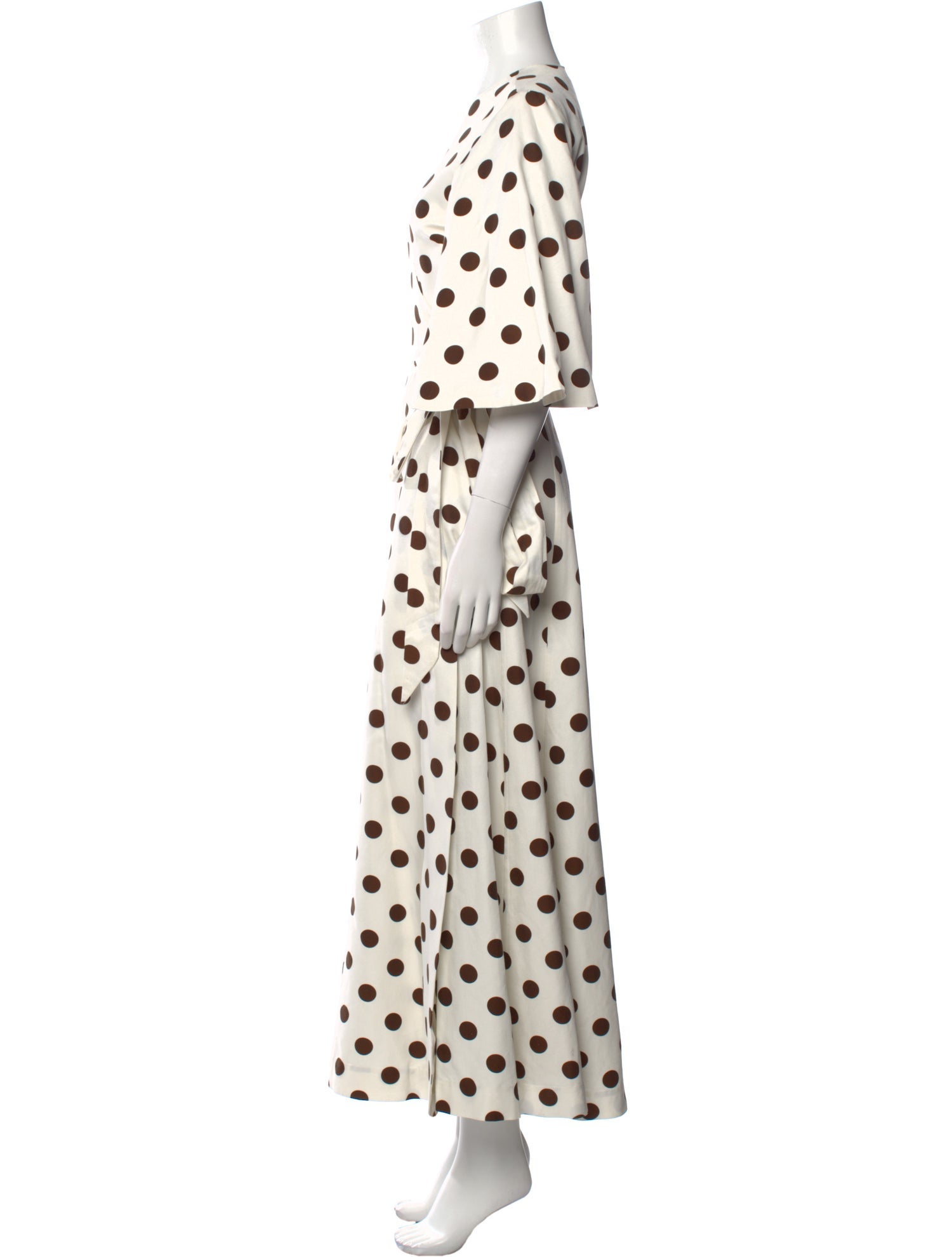 Rebecca de Ravenel Polka Dot Print Long Dress