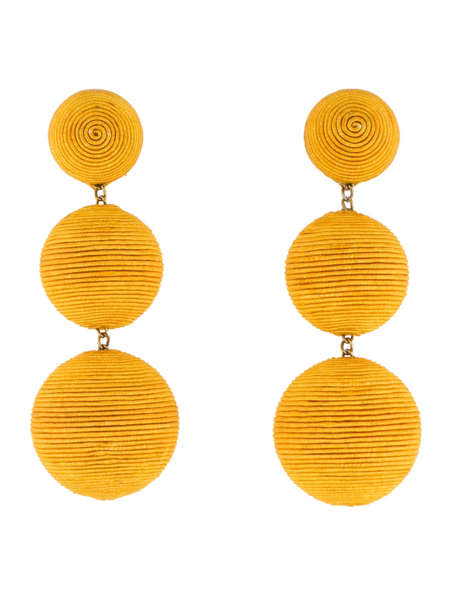 Rebecca de Ravenel Silk-Cord Classic 3 Drop Clip-On Earrings