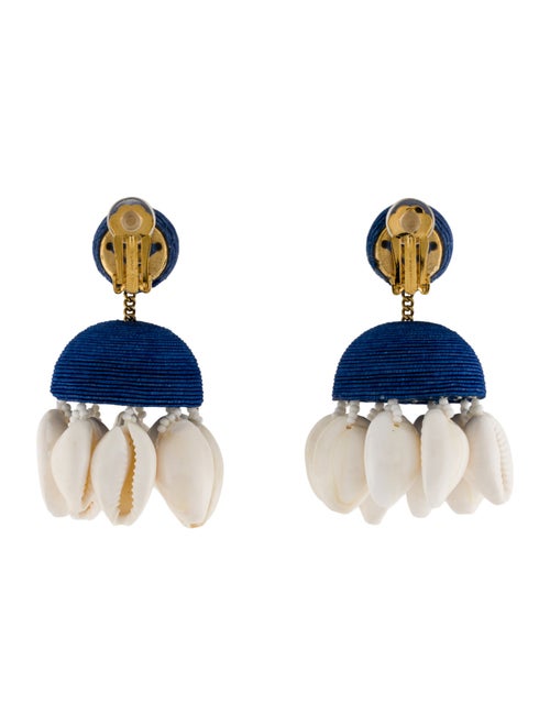 Rebecca de Ravenel Shell & Silk Cord Aquazzura Riviera Clip-On Drop Earrings