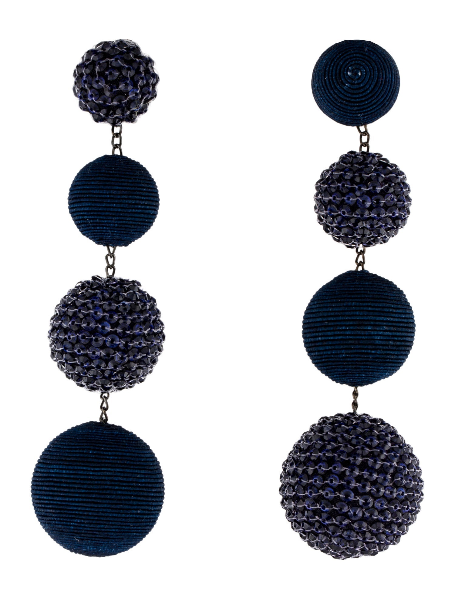 Rebecca de Ravenel Cord & Sequins Les Bonbons Clip-On Drop Earrings