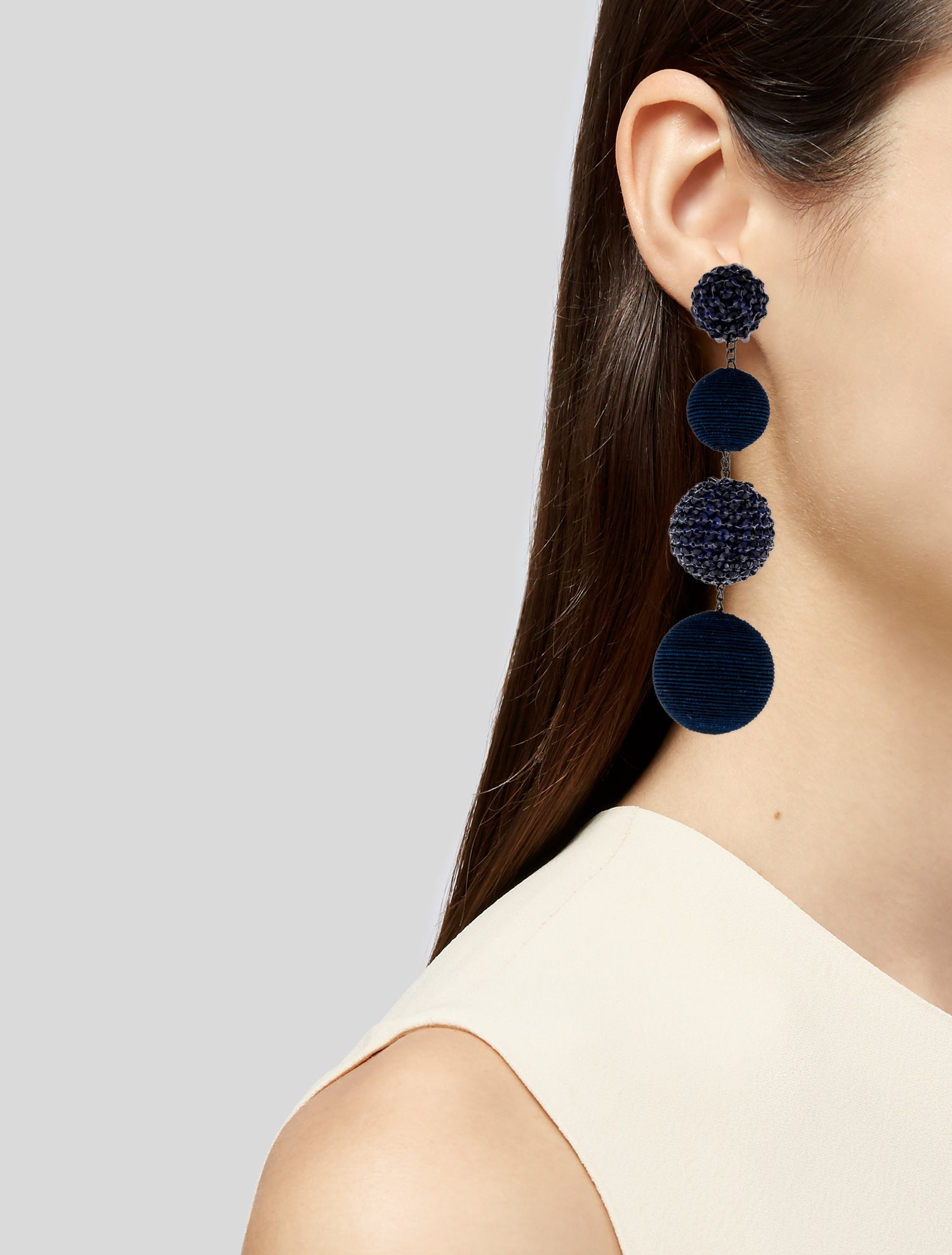 Rebecca de Ravenel Cord & Sequins Les Bonbons Clip-On Drop Earrings