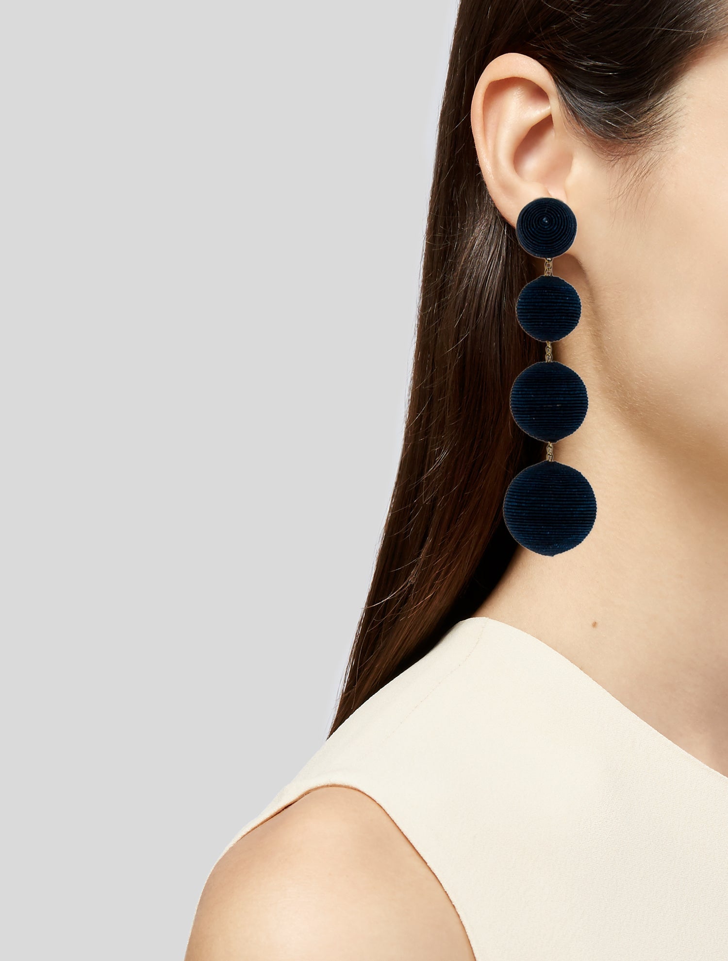 Rebecca de Ravenel Silk-Cord Classic 4 Drop Clip-On Earrings