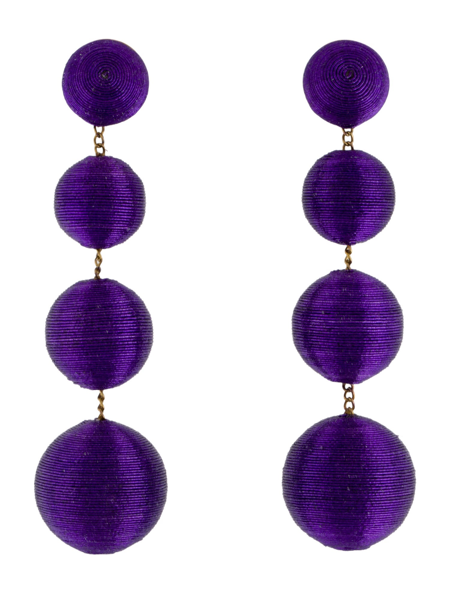 Rebecca de Ravenel Cord Classic 4 Drop Clip-On Earrings