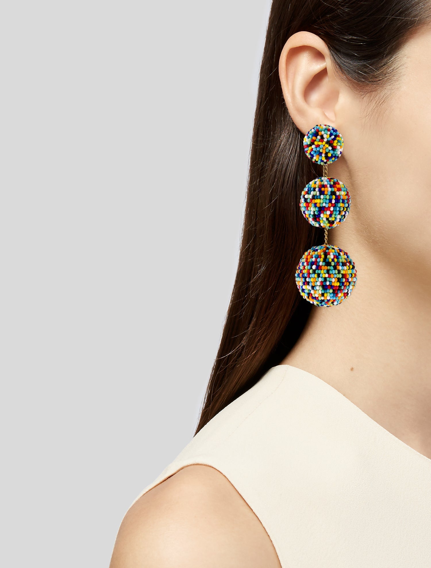 Rebecca de Ravenel Beaded Clip-On Earrings
