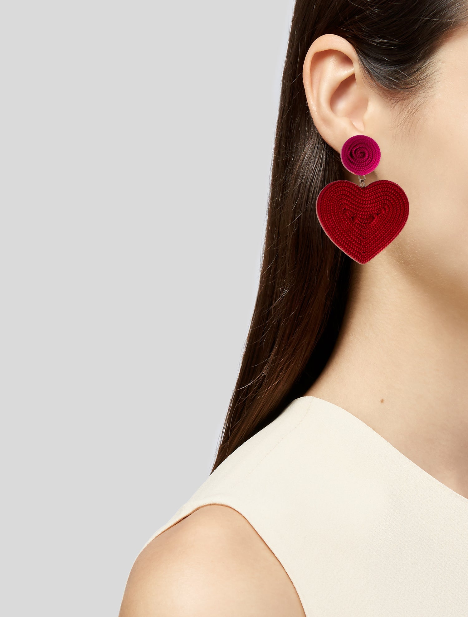 Rebecca de Ravenel Thread Cora Heart Clip-On Drop Earrings