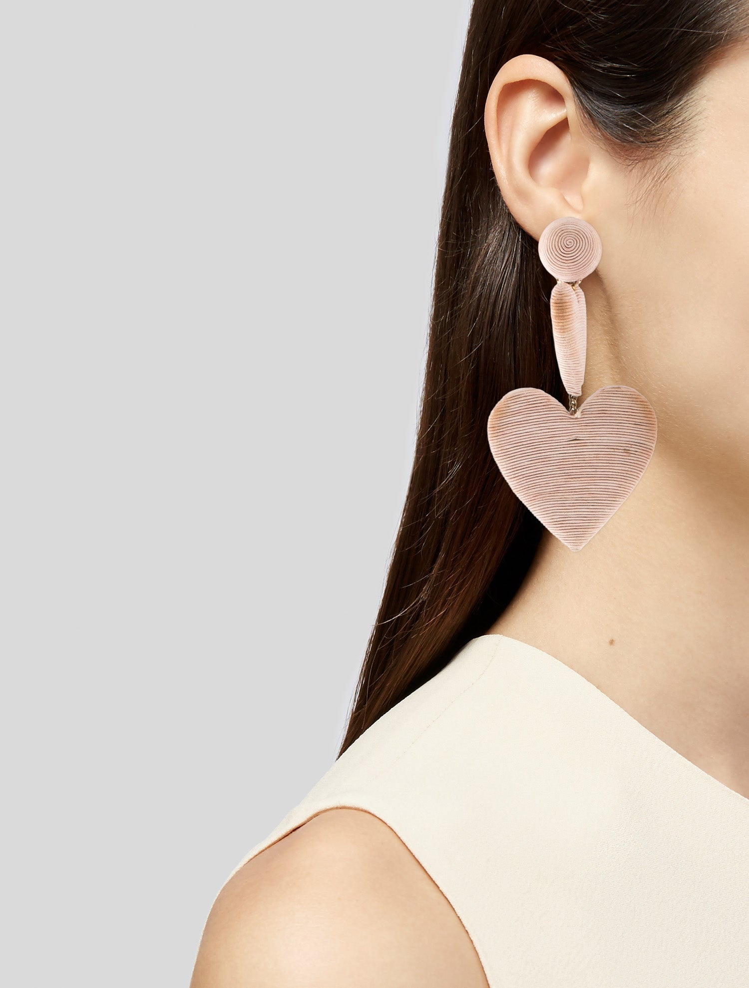 Rebecca de Ravenel Silk Cord Cora Heart Clip-On Drop Earrings