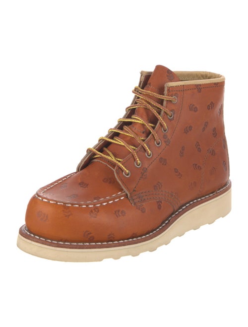 Red Wing Leather Floral Print Lace-Up Boots